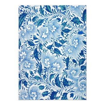 Blue And White Chinoiserie Ornament Floral Pattern Envelope Liner Front View