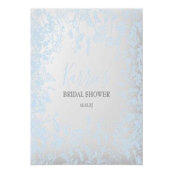 Blue Chinoiserie Floral Bridal Shower Favor Tags, Square Sticker Front View