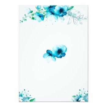 Blue Floral Wedding A-z Bridal Shower Game Cards Front View