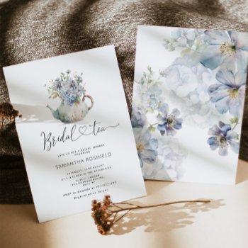 blue hydrangeas bridal tea bridal shower invitation