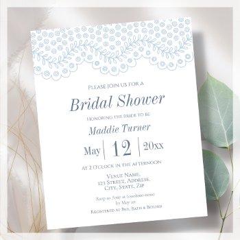 blue lace | budget bridal shower invitation