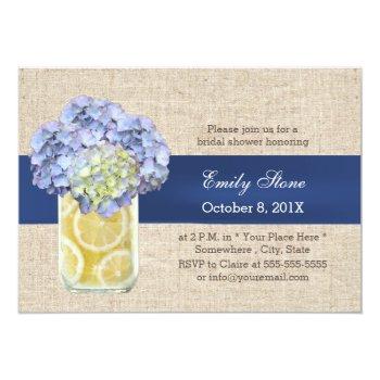 Blue Ribbon Hydrangea & Mason Jar Front View