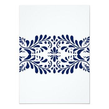 Blue Talavera Tile Spanish Fiesta Bridal Brunch Invitation Front View