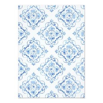 Blue Tile Italian Floral Lemon Front View