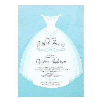 Blue Watercolor Bride Gown Front View