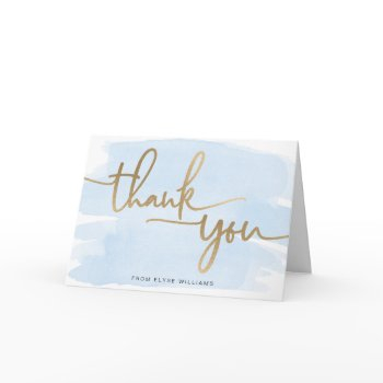 blue watercolor thank you card