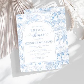 blue white chinoiserie bridal shower invitation