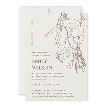 blush cream drawing floral shower by mail invite