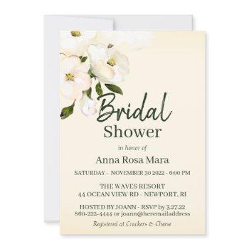 *~* blush elegant white beach roses bridal shower invitation