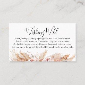 blush floral boho wishing well bridal shower card