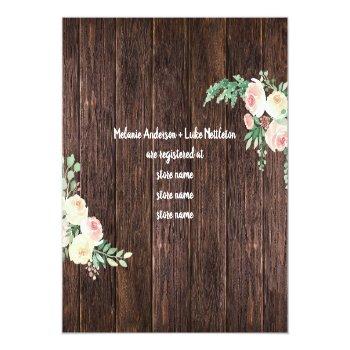 Blush Floral Bridal Shower Gift Registry Enclosure Card Front View