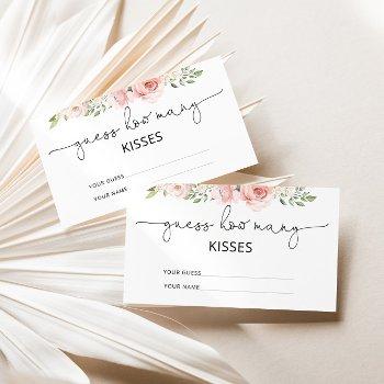 blush floral guess how many kisses bridal game enclosure card