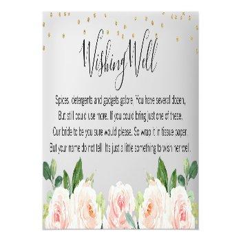 Blush Floral Wishing Well Bridal Shower Card Front View