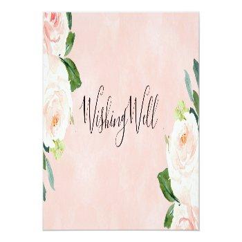 Blush Floral Wishing Well Bridal Shower Card Front View