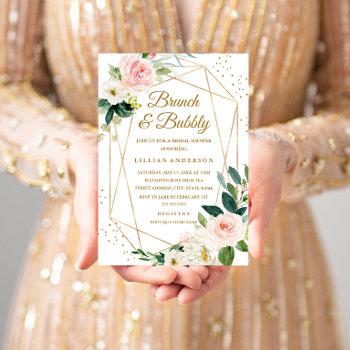Blush Gold Floral Brunch And Bubbly Front View