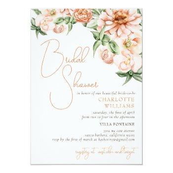 Blush Peach Floral Romantic Front View