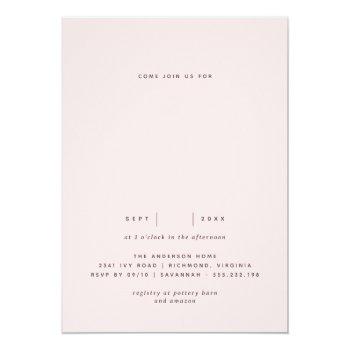 Blush Pink And Rose Gold | Simple Bridal Shower Foil Invitation Front View