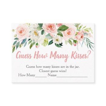 blush pink floral guess how many kisses game place card