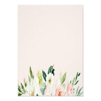 Blush Pink Floral Guess How Many Kisses Game Place Card Front View