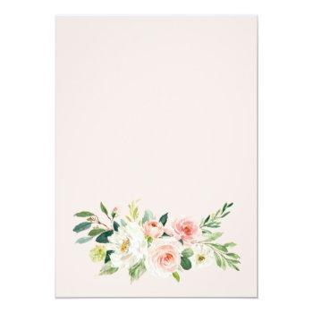 Blush Pink Flowers Watercolor Bridal Brunch Invitation Front View