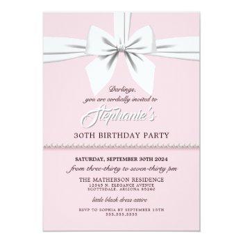 Blush Pink Girly Fancy Tiffany Birthday Invitation Front View
