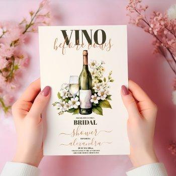  blush pink vino before vows bridal shower invitation