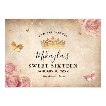 Blush Pink Watercolor Rose Gold Elegant Save The D Save The Date Front View