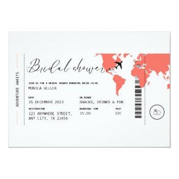 Boarding Pass Travel Themed Coral Front View