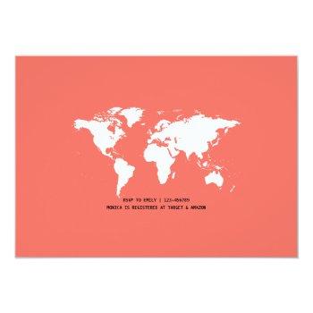 Boarding Pass Travel Themed Coral Front View