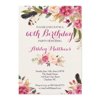 bohemain floral birthday invitation