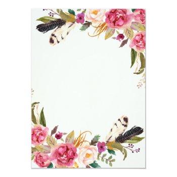 Bohemain Floral Birthday Invitation Front View
