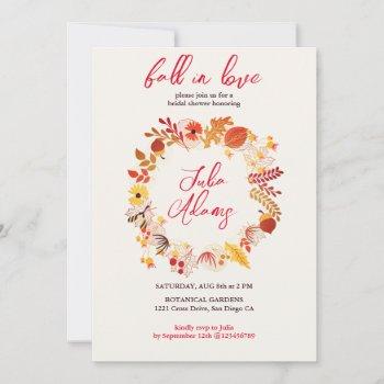 bohemian dried rustic autumn falls bridal shower invitation