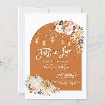 boho arch fall in love couple shower invitation