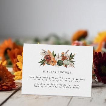 boho autumn | bridal shower display shower enclosure card