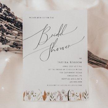 boho autumn wildflower | bridal shower invitation