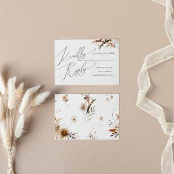 boho autumn wildflower | rsvp card