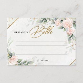 boho blush floral greenery message in a bottle enclosure card