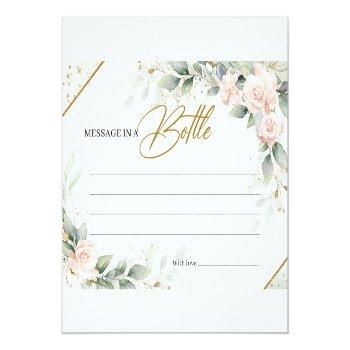 Boho Blush Floral Greenery Message In A Bottle Enclosure Card Front View