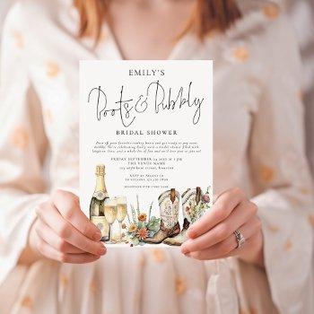 boho boots and bubbly bridal shower invitation