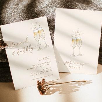 boho brunch & bubbly bridal shower invitation