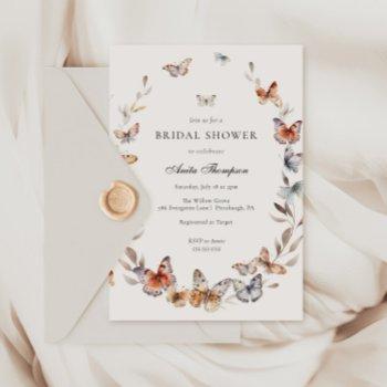 boho butterfly bridal shower invitation