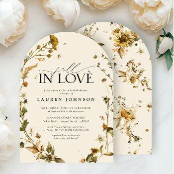 boho chic fall in love wildflower bridal shower invitation