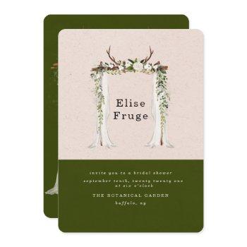 boho deer antlers white canopy bridal shower invitation