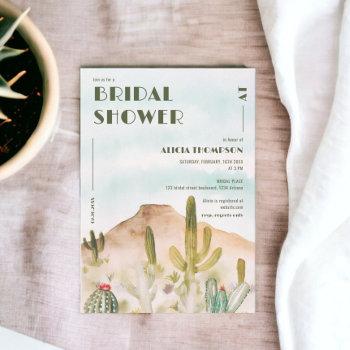 boho desert cactus arizona bridal shower invitation