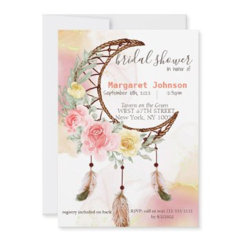 boho dream catcher bridal shower invitation