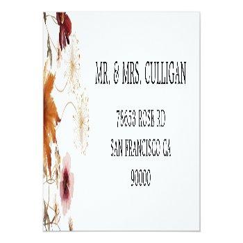 Boho Fall Floral Envelope Return Address Label Front View
