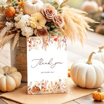 boho fall pumpkin thank you card