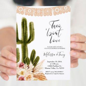 boho fiesta taco 'bout love couples shower  invitation