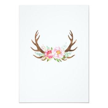 Boho Floral Antlers Front View