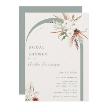 boho floral arch bridal shower invitation